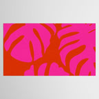 monstera pink orange minimal cut out summer Tablecloth Gallery Image 2