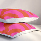 monstera pink orange minimal cut out summer Pillow Sham Gallery Image 3