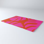 monstera pink orange minimal cut out summer Rug Gallery Image 3
