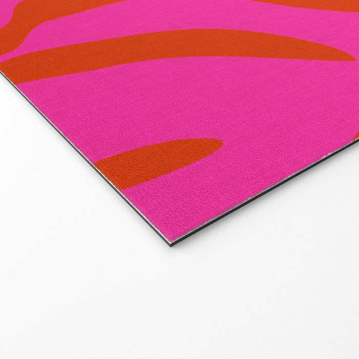 monstera pink orange minimal cut out summer Welcome Mat Gallery Image 2