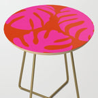 monstera pink orange minimal cut out summer Side Table Gallery Image 2