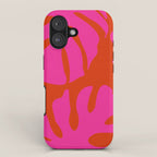monstera pink orange minimal cut out summer iPhone Case Gallery Image 1