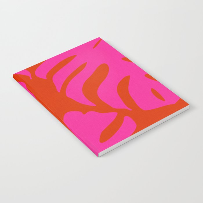 monstera pink orange minimal cut out summer Notebook Gallery Image 1