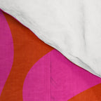 monstera pink orange minimal cut out summer Comforter Gallery Image 4