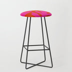 monstera pink orange minimal cut out summer Stool Gallery Image 1