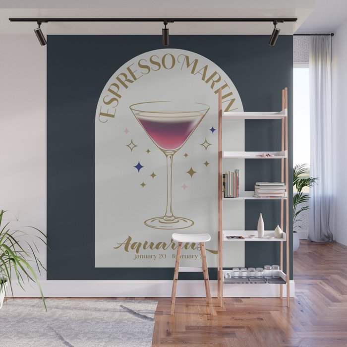Espresso Martini Cocktail Zodiac Sign Wall Mural Gallery Image 1