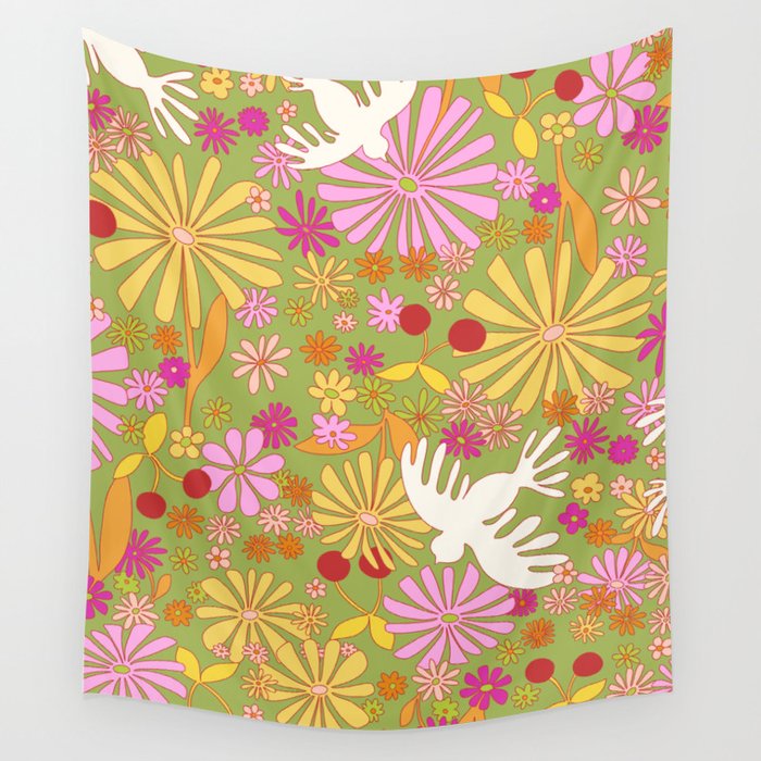 Birds & Flowers Wall Tapestry Gallery Image 4