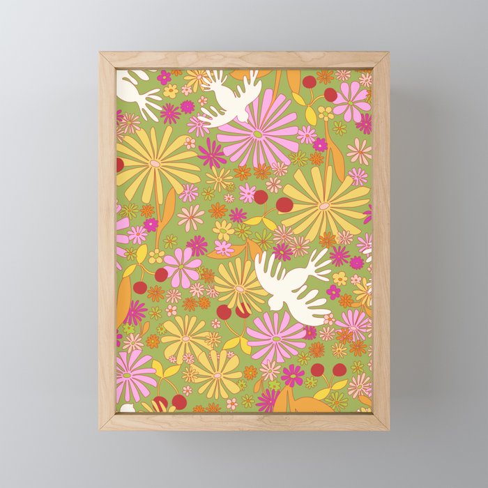 Birds & Flowers Mini Art Print Gallery Image 1