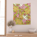 Birds & Flowers Wall Tapestry Gallery Image 2