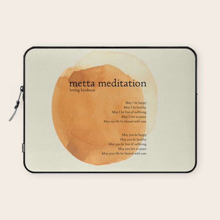 Metta Meditation Orange Loving Kindness Laptop Sleeve Gallery Image 1