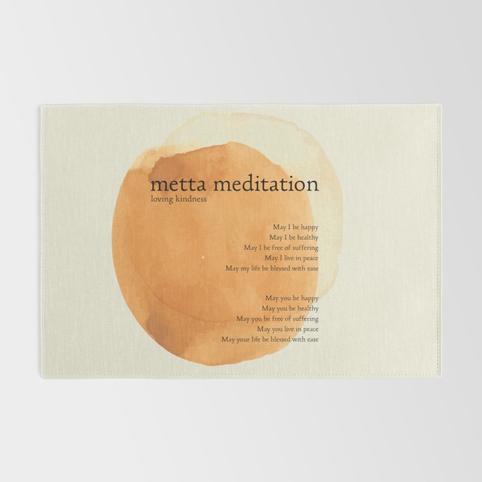 Metta Meditation Orange Loving Kindness Rug Gallery Image 2