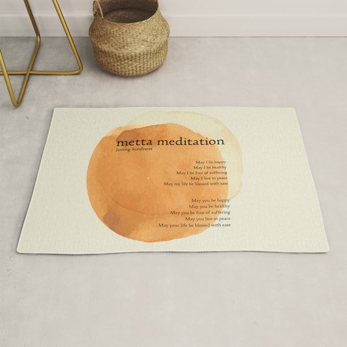 Metta Meditation Orange Loving Kindness Rug Gallery Image 1