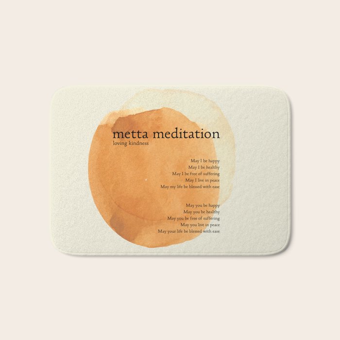 Metta Meditation Orange Loving Kindness Bath Mat Gallery Image 1