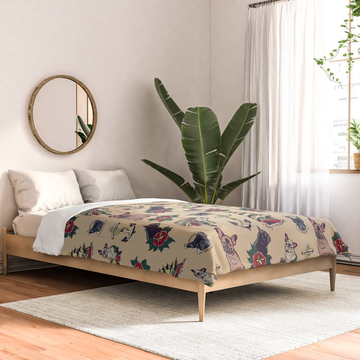 French  Bulldog Tattoo Comforter Gallery Image 2