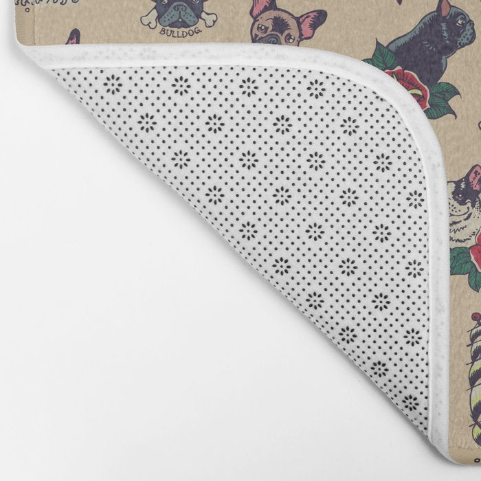 French  Bulldog Tattoo Bath Mat Gallery Image 2