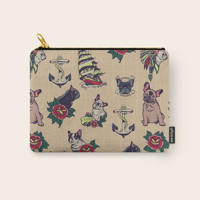 French  Bulldog Tattoo Carry All Pouch Gallery Image 1