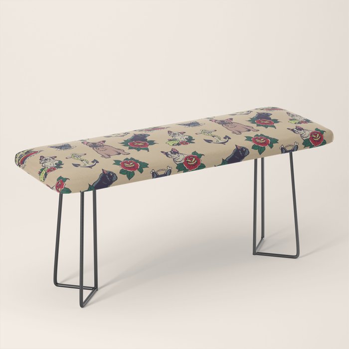 French  Bulldog Tattoo Bench Gallery Image 1