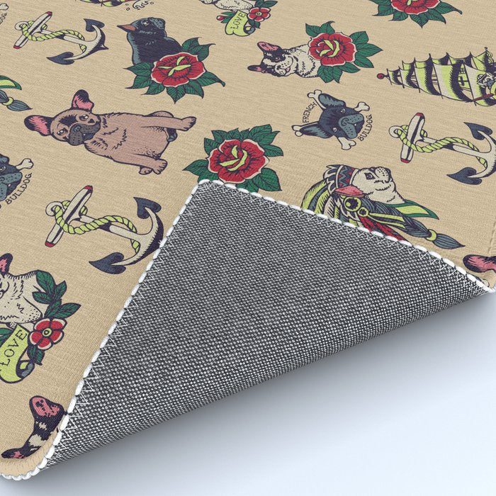 French  Bulldog Tattoo Rug Gallery Image 4