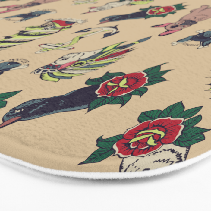 French  Bulldog Tattoo Bath Mat Gallery Image 3