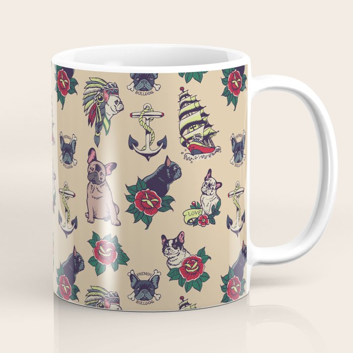 French  Bulldog Tattoo Coffee Mug Gallery Image 1