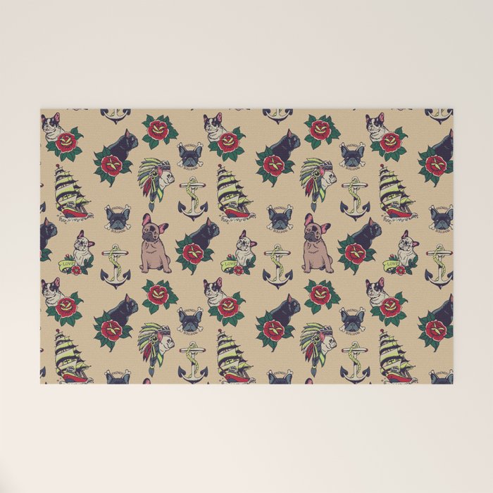 French  Bulldog Tattoo Welcome Mat Gallery Image 1