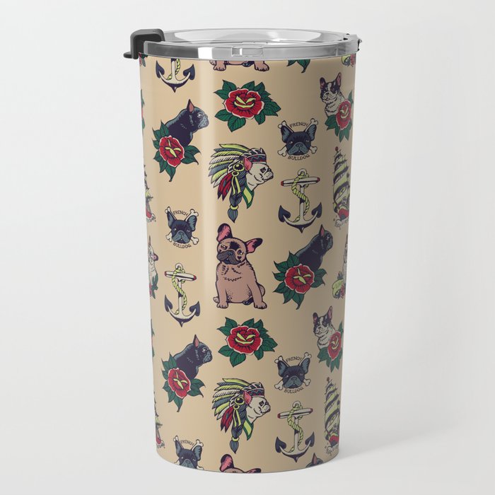French  Bulldog Tattoo Travel Mug Gallery Image 3