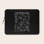 Snowboard Winter Snowboarding Vintage Patent Drawing Print Laptop Sleeve Gallery Image 1