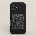 Snowboard Winter Snowboarding Vintage Patent Drawing Print iPhone Case Gallery Image 1