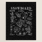 Snowboard Winter Snowboarding Vintage Patent Drawing Print Jigsaw Puzzle Gallery Image 1