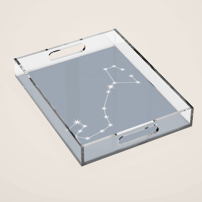 Scorpio Zodiac Star Constellation Line Art Blue Grey Acrylic Tray Gallery Image 1