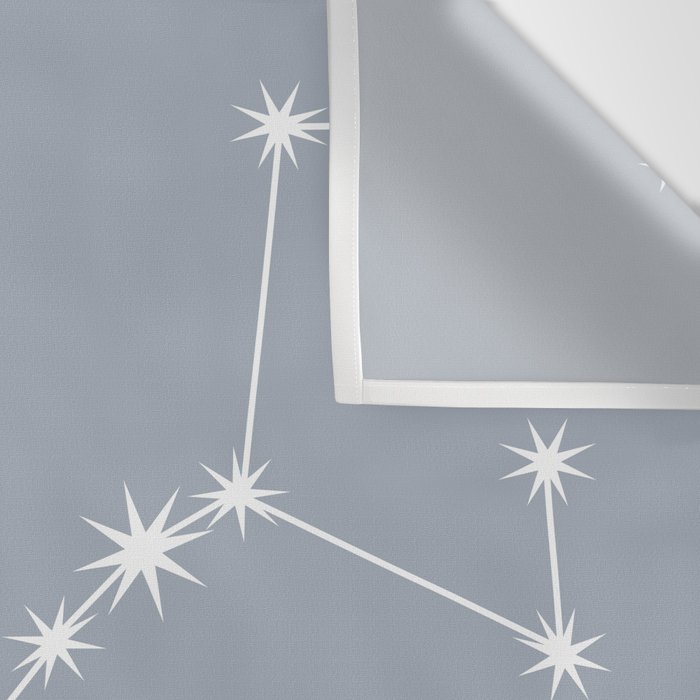 Scorpio Zodiac Star Constellation Line Art Blue Grey Wall Tapestry Gallery Image 3