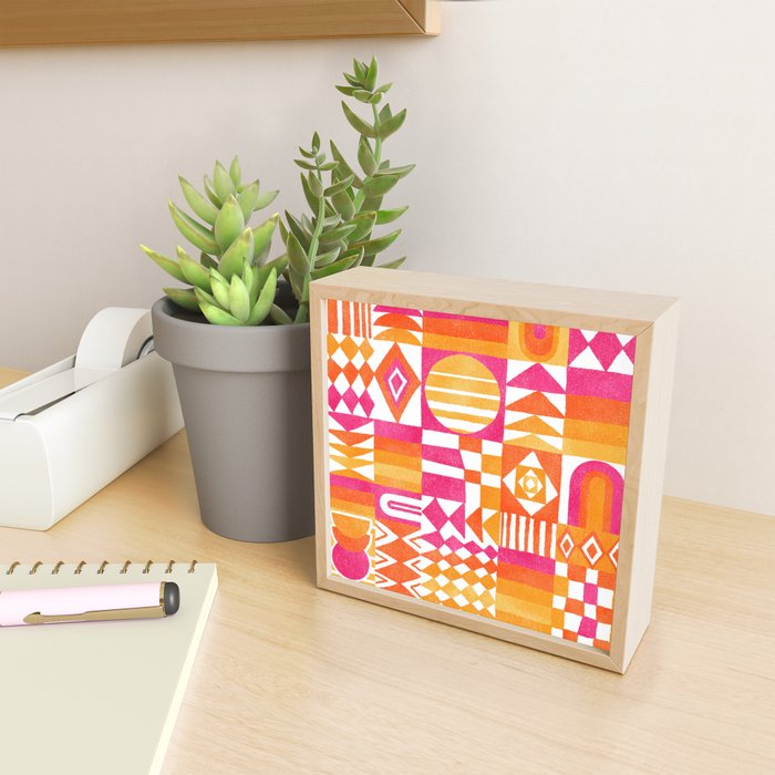 Geometric Tapestry - Summer Sunshine  Mini Art Print Gallery Image 2