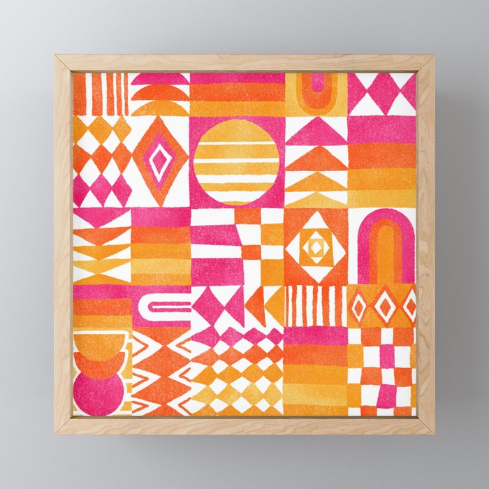 Geometric Tapestry - Summer Sunshine  Mini Art Print Gallery Image 1