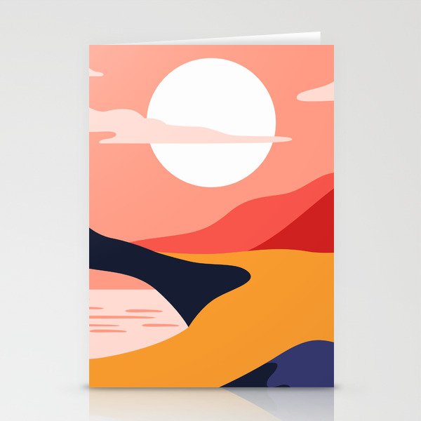 Colorful nature mountain landscape art Stationery Card Gallery Image 2