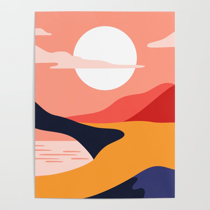 Colorful nature mountain landscape art Poster Gallery Image 4