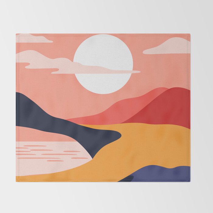 Colorful nature mountain landscape art Throw Blanket Gallery Image 2