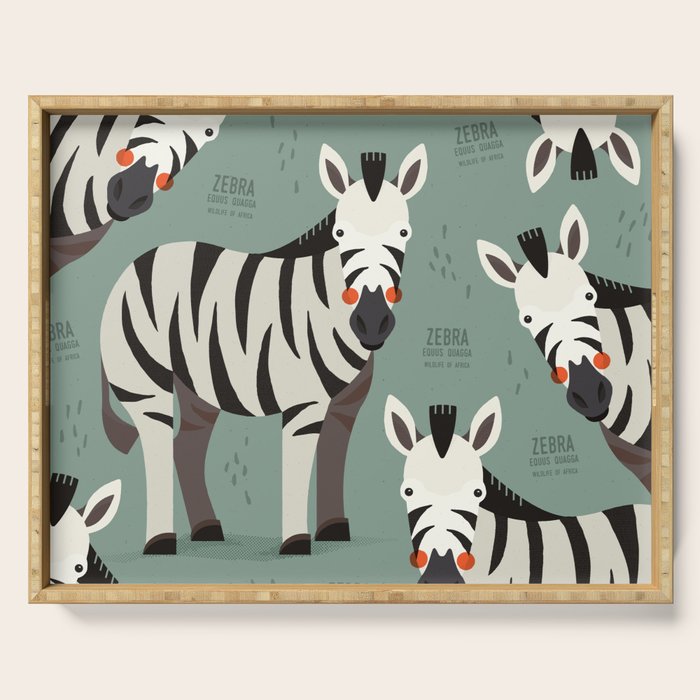Zebra, Wildlife of Africa Serving Tray Gallery Image 1