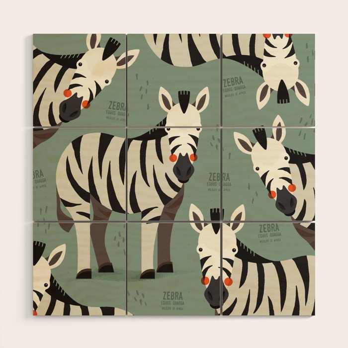Zebra, Wildlife of Africa Wood Wall Art Gallery Image 1