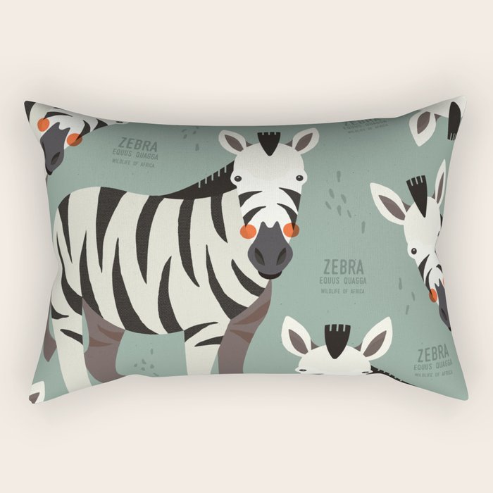 Zebra, Wildlife of Africa Rectangular Pillow Gallery Image 2