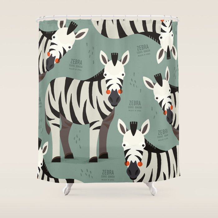 Zebra, Wildlife of Africa Shower Curtain Gallery Image 1