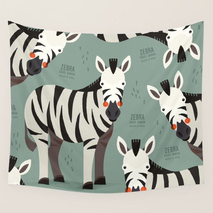 Zebra, Wildlife of Africa Wall Tapestry Gallery Image 4