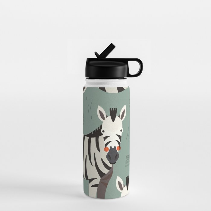 Zebra, Wildlife of Africa Water Bottle Gallery Image 1