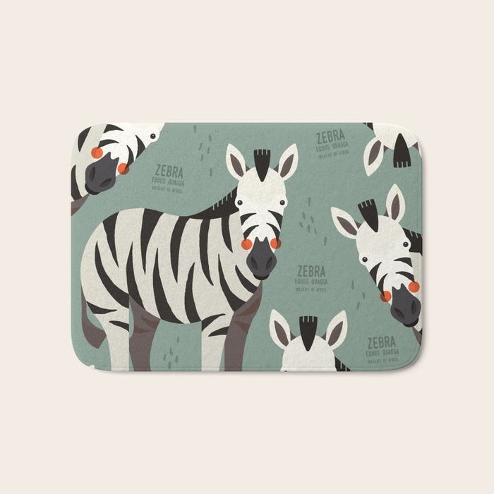 Zebra, Wildlife of Africa Bath Mat Gallery Image 1