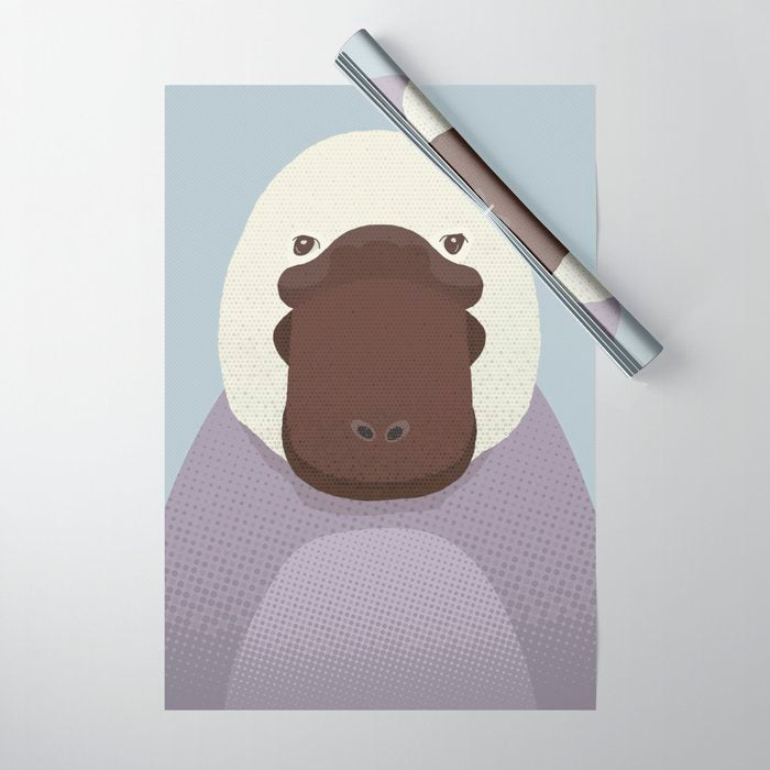 Whimsy Platypus, Animal Portrait Wrapping Paper Gallery Image 1