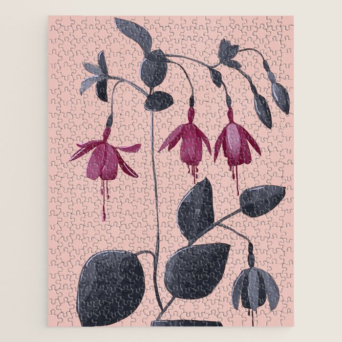 Fuchsia Botanical Drawing Jigsaw Puzzle Gallery Image 1
