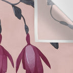 Fuchsia Botanical Drawing Wall Tapestry Gallery Image 3