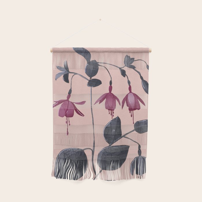 Fuchsia Botanical Drawing Wall Hanging Gallery Image 1