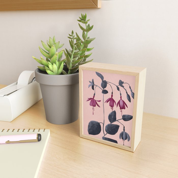 Fuchsia Botanical Drawing Mini Art Print Gallery Image 2