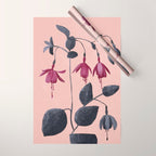 Fuchsia Botanical Drawing Wrapping Paper Gallery Image 1