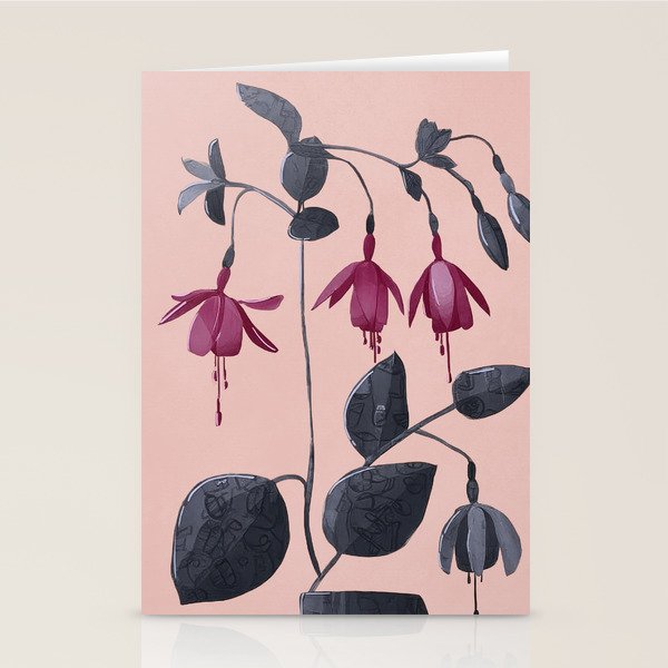 Fuchsia Botanical Drawing Stationery Card Gallery Image 2